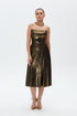 STRAPLESS SQUARE NECK MIDI DRESS